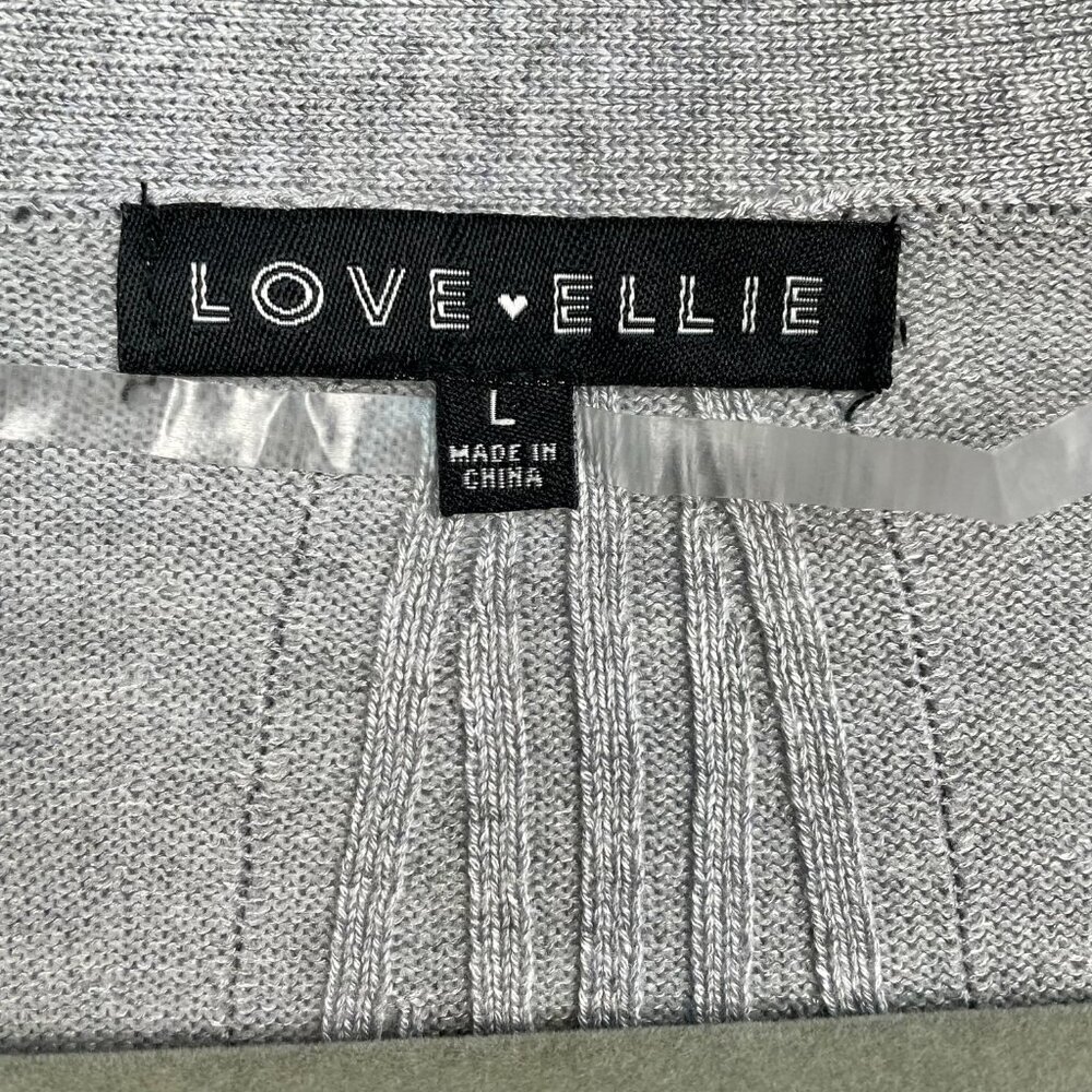 Love Ellie Gray Longline Open Front Duster Cardigan Size L NWOT - Picture 4 of 14